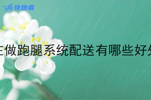 在做跑腿系统配送有哪些好处