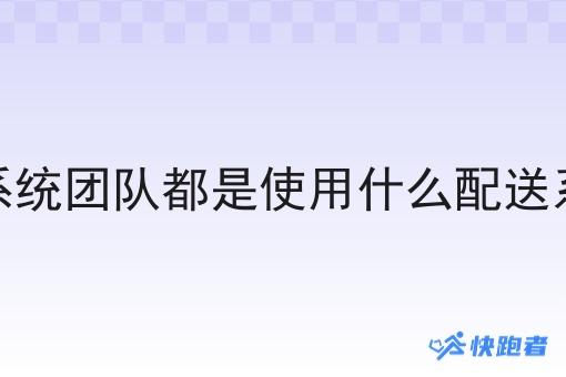 跑腿系统团队都是使用什么配送系统的 跑腿系统团队都是使用什么配送系统的