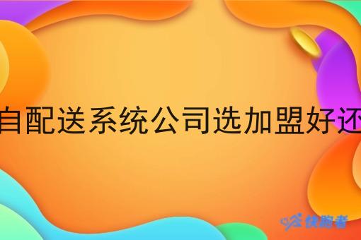 做一个同城自配送系统公司选*好还是自己做好 做一个同城自配送系统公司选*好还是自己做好