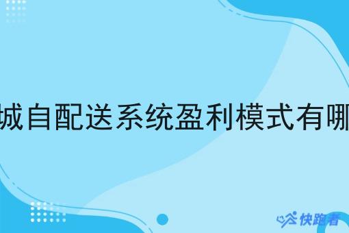 同城自配送系统盈利模式有哪些 同城自配送系统盈利模式有哪些