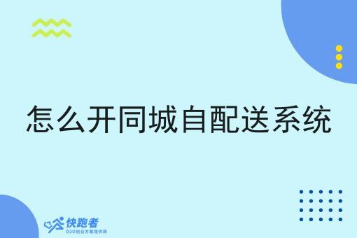怎么开同城自配送系统