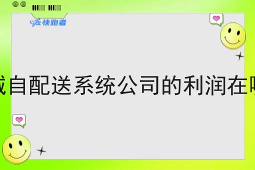 同城自配送系统公司的利润在哪里 同城自配送系统公司的利润在哪里
