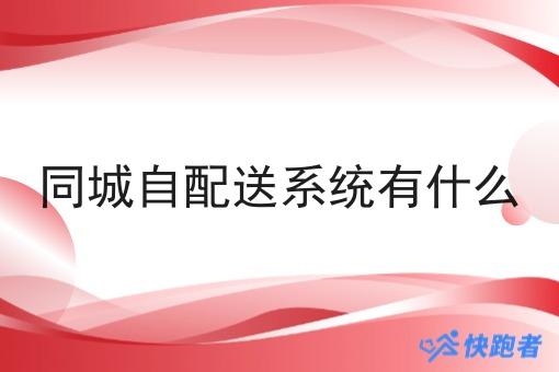 同城自配送系统有什么 同城自配送系统有什么