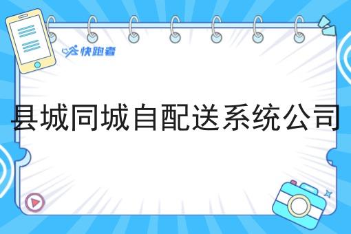 县城同城自配送系统公司 县城同城自配送系统公司