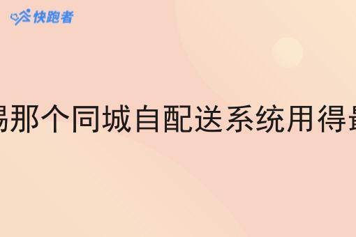 无锡那个同城自配送系统用得*多 无锡那个同城自配送系统用得*多