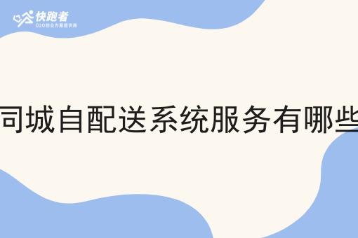 同城自配送系统服务有哪些 同城自配送系统服务有哪些