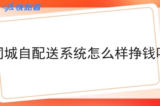 同城自配送系统怎么样挣钱吗 同城自配送系统怎么样挣钱吗