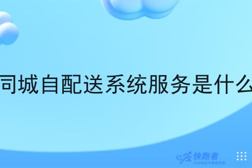 同城自配送系统服务是什么 同城自配送系统服务是什么