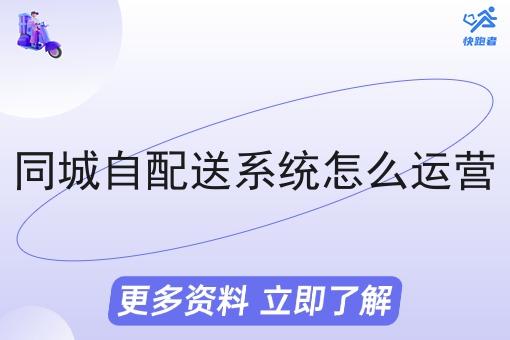 同城自配送系统怎么运营