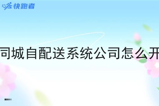 同城自配送系统公司怎么开